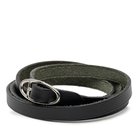 Box Calf Triple Tour Wrap Bracelet Black - Lab Luxury Resale