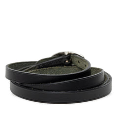 Box Calf Triple Tour Wrap Bracelet Black - Lab Luxury Resale