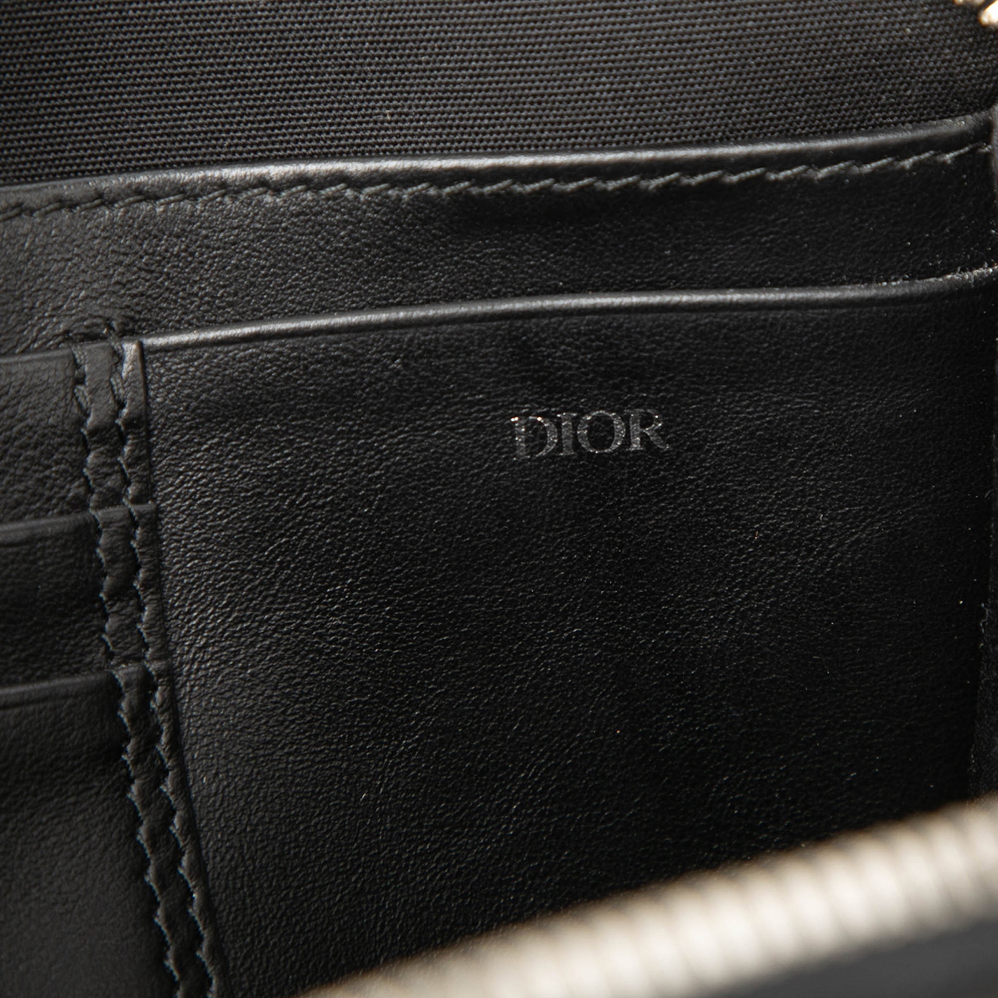 Oblique Perforated Calfskin Galaxy Pouch with Strap Black - Lab Luxury Resale
