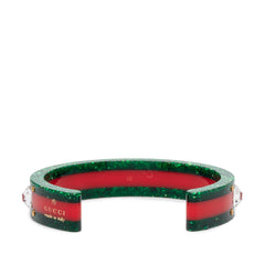Resin and Strass Web Bee Cuff Bracelet Green - Lab Luxury Resale