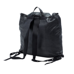 Intrecciato Trimmed Leather Drawstring Backpack Black - Lab Luxury Resale