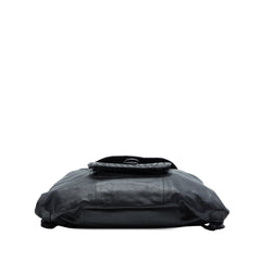 Intrecciato Trimmed Leather Drawstring Backpack Black - Lab Luxury Resale