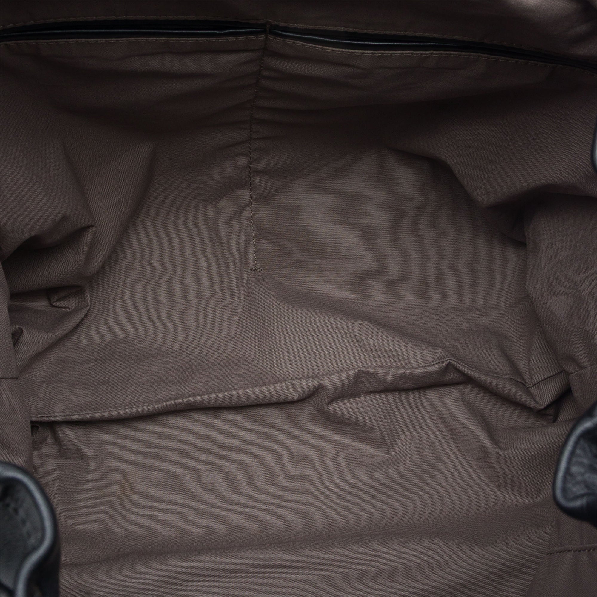 Intrecciato Trimmed Leather Drawstring Backpack Black - Lab Luxury Resale
