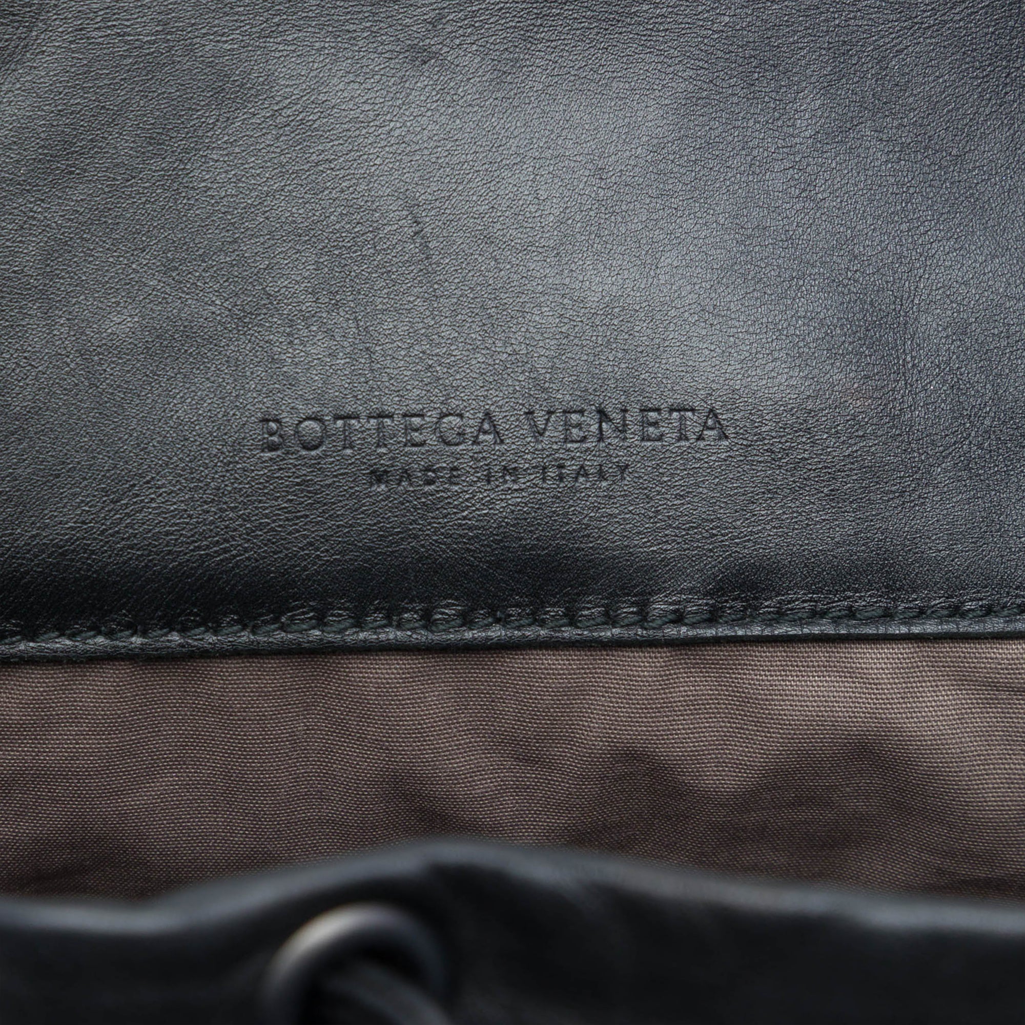 Intrecciato Trimmed Leather Drawstring Backpack Black - Lab Luxury Resale