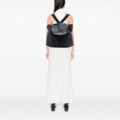 Intrecciato Trimmed Leather Drawstring Backpack Black - Lab Luxury Resale