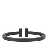 Coated Stainless Steel T Square Bangle Black - Lab Luxury Resale