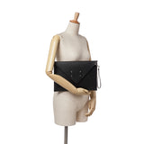 maison margiela Leather MM11 Envelope Clutch Black