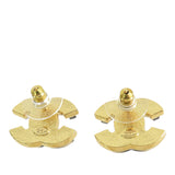 Gold Plated Enamel CC Push Back Earrings Gold - Lab Luxury Resale