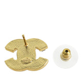 Gold Plated Enamel CC Push Back Earrings Gold - Lab Luxury Resale