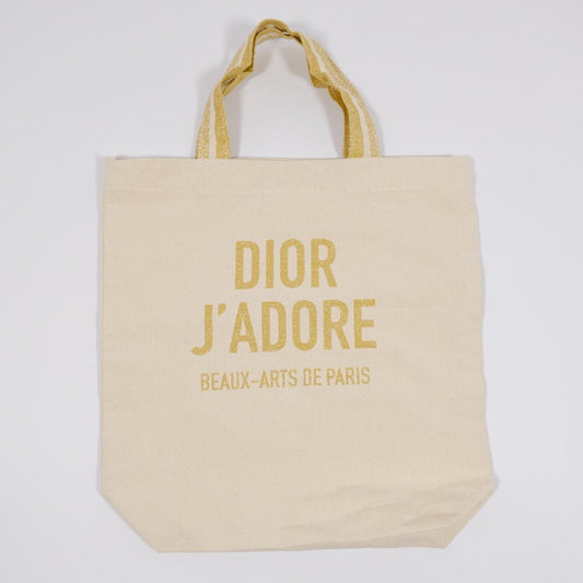 Christian Dior J'Adore tote bag in L'Or Beaux Arts design, featuring elegant craftsmanship and Dior branding.