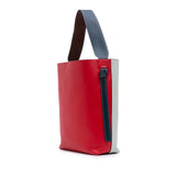 Small Shiny Smooth Calfskin Twisted Cabas Tote Red - Lab Luxury Resale