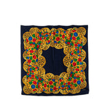Gripoix Buttons Silk Scarf Blue - Lab Luxury Resale