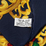 Gripoix Buttons Silk Scarf Blue - Lab Luxury Resale