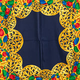 Gripoix Buttons Silk Scarf Blue - Lab Luxury Resale