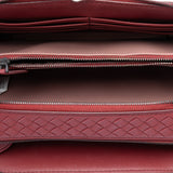 Nappa Intrecciato Double Zip Shoulder Bag Red - Lab Luxury Resale