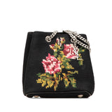 Baby Embroidered Wool Emmanuelle Bucket Bag Black - Lab Luxury Resale
