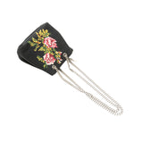 Baby Embroidered Wool Emmanuelle Bucket Bag Black - Lab Luxury Resale