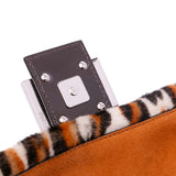 Leopard Print Calf Hair Baguette Satchel Brown - Lab Luxury Resale