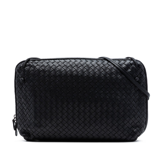 Large Nappa Intrecciato Nodini Crossbody Black - Lab Luxury Resale