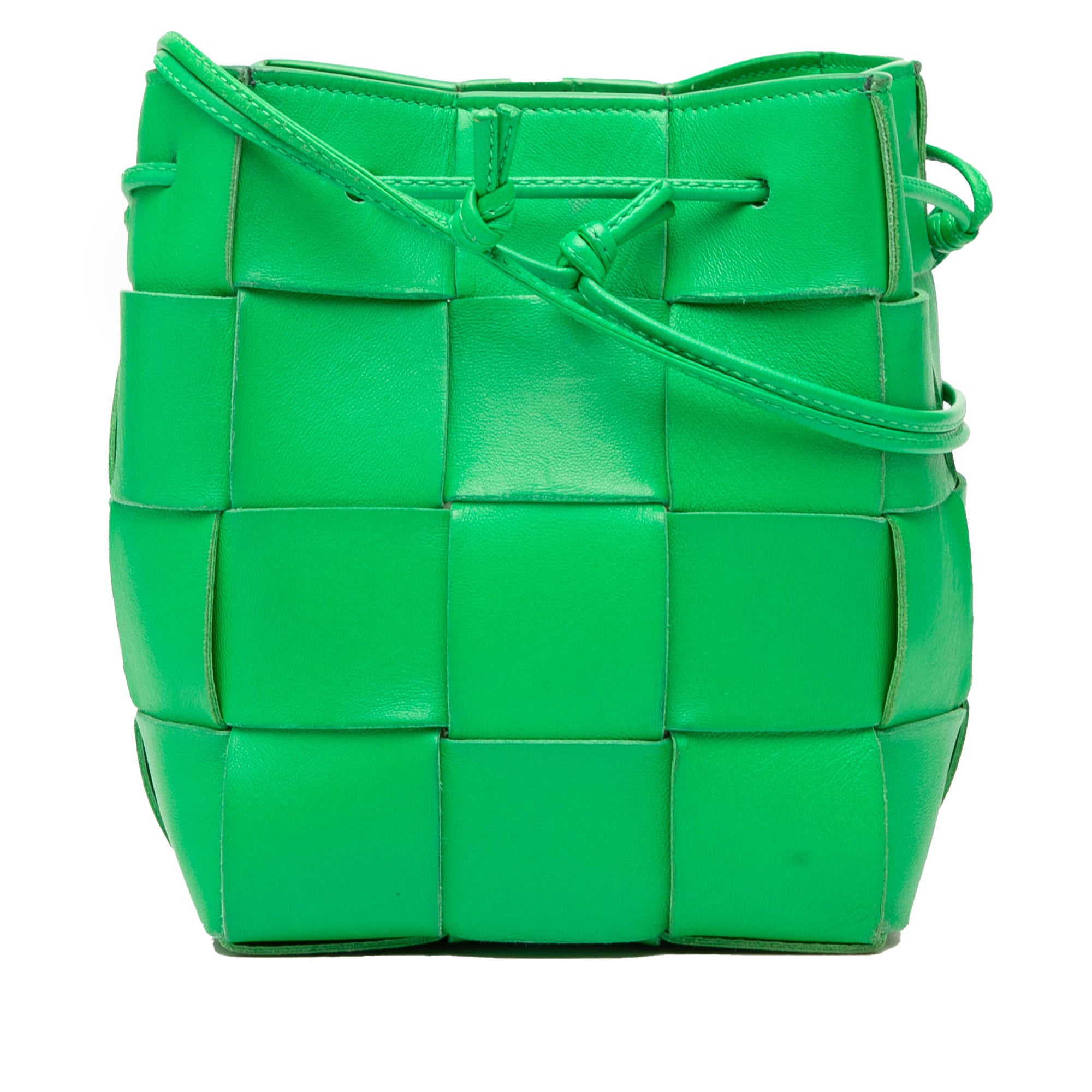 Small Nappa Maxi Intrecciato Cassette Bucket Bag Green - Lab Luxury Resale