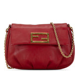 Leather Fendista Pochette Crossbody Red - Lab Luxury Resale