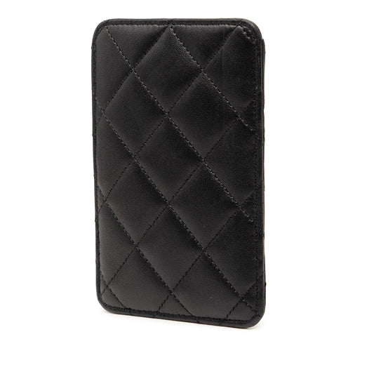 CC Quilted Lambskin Card Holder Black - Lab Luxury Resale