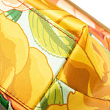 Medium Silk Floral Print Sac Charniere Bag Yellow - Lab Luxury Resale