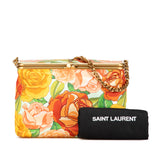 Medium Silk Floral Print Sac Charniere Bag Yellow - Lab Luxury Resale