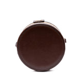 Medium Raffia and Calfskin Triomphe Tambour Vanity Bag Brown - Lab Luxury Resale