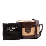 Medium Raffia and Calfskin Triomphe Tambour Vanity Bag Brown - Lab Luxury Resale
