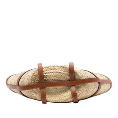 Medium Raffia Gridded Classic Panier Tote Beige - Lab Luxury Resale