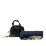 Nappa Intrecciato Pouch Key Holder and Bag Charm Black - Lab Luxury Resale