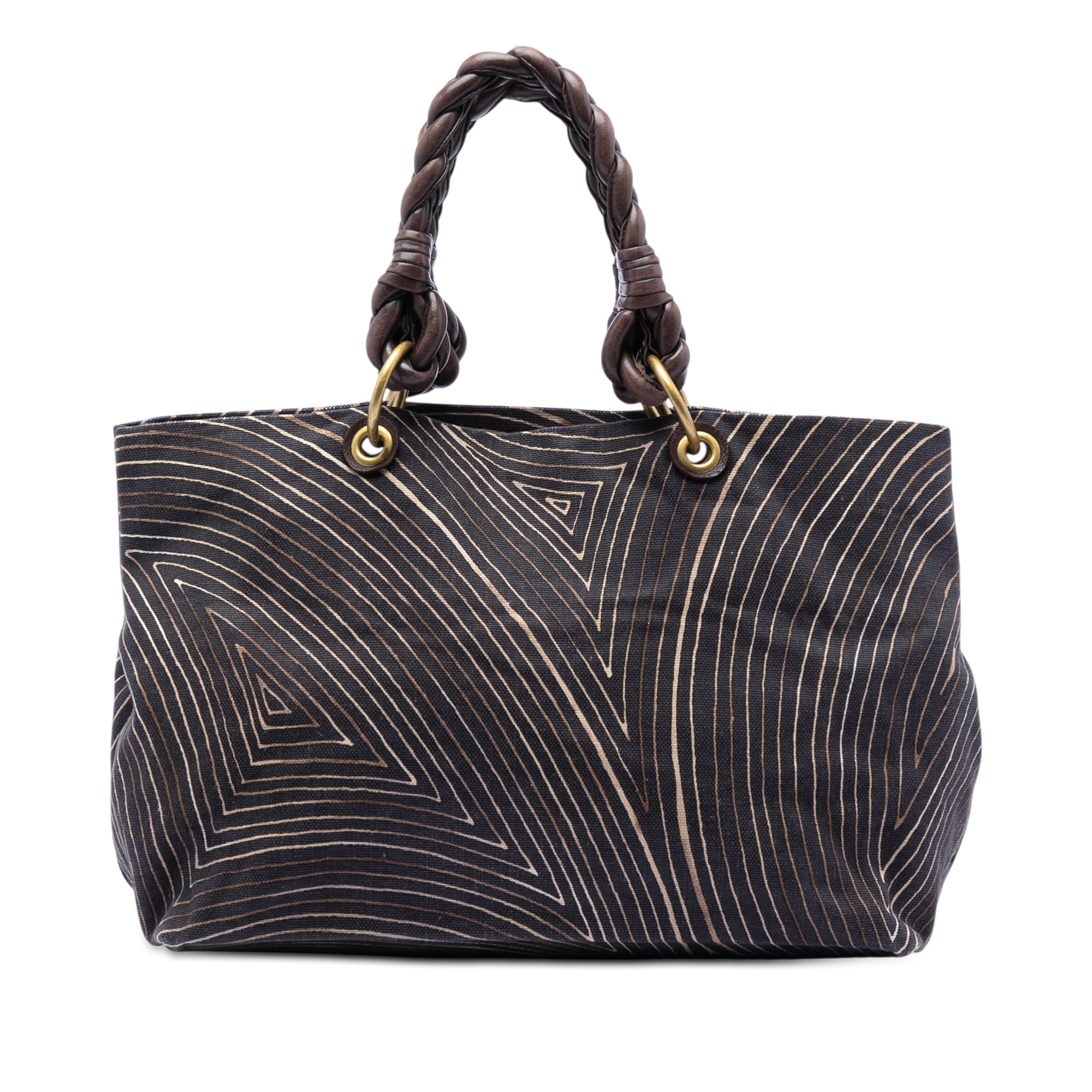 Printed Canvas Cabat Tote Brown - Lab Luxury Resale