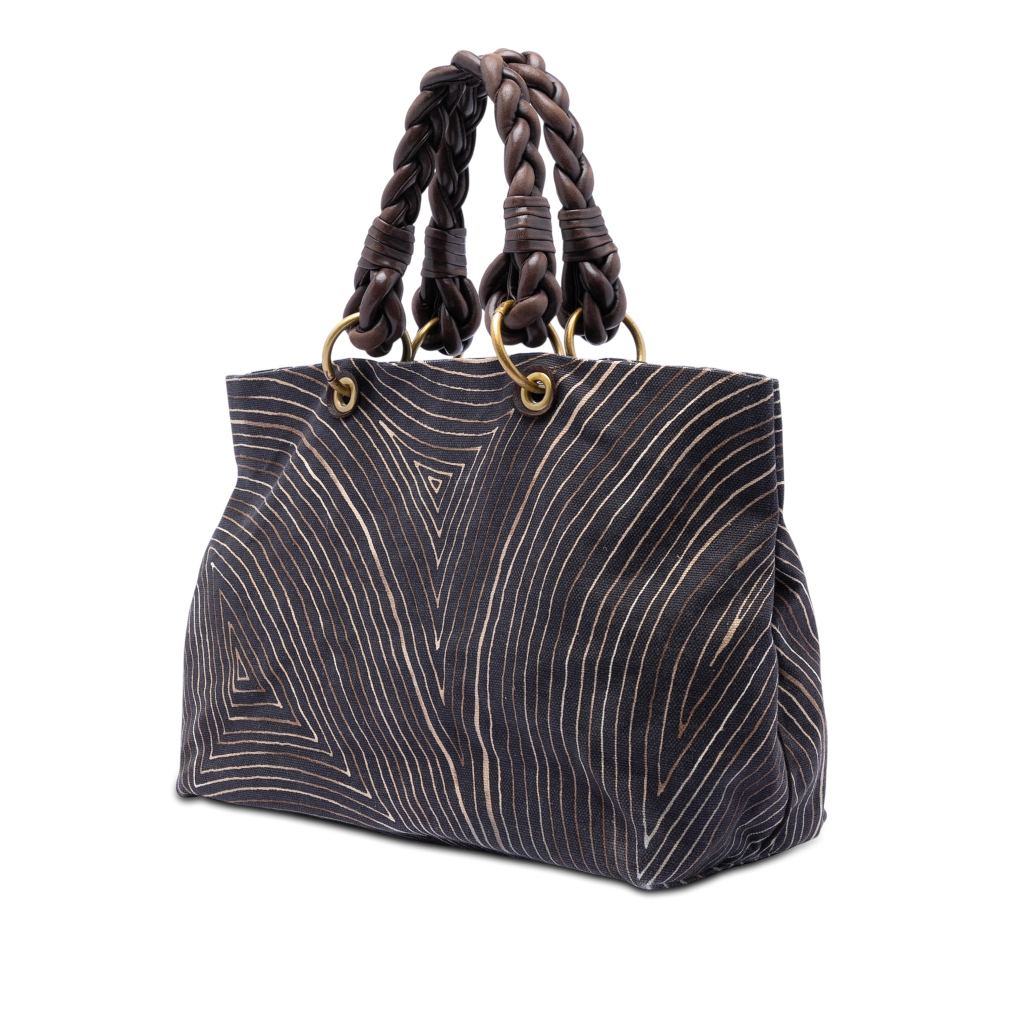 Printed Canvas Cabat Tote Brown - Lab Luxury Resale
