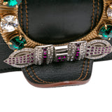 Goatskin Madras Soft Calf Crystal Embellished Crossbody Black - Lab Luxury Resale