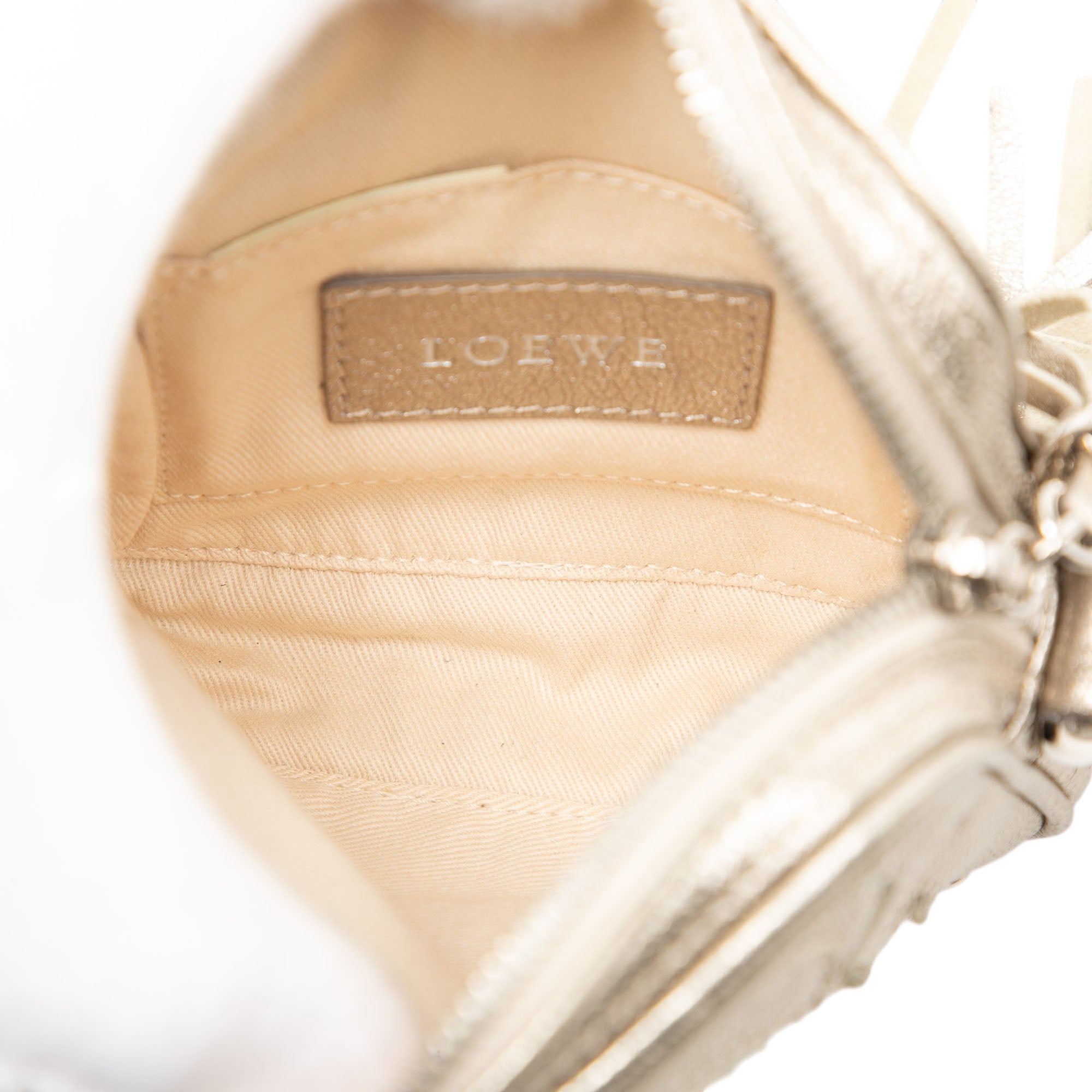 Mini Metallic Goatskin Anagram Tassel Crossbody Silver - Lab Luxury Resale