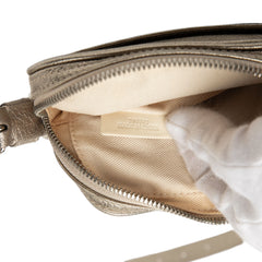 Mini Metallic Goatskin Anagram Tassel Crossbody Silver - Lab Luxury Resale