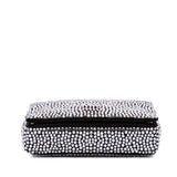 Mini Crystal Embellished Satin Chain Crossbody Black - Lab Luxury Resale