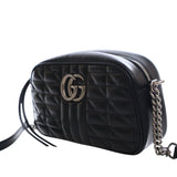 Small GG Marmont Matelasse Leather Aria Crossbody Black - Lab Luxury Resale