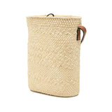 Paulas Ibiza Raffia Anagram Square Pocket Bucket Bag Beige - Lab Luxury Resale