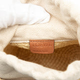 Paulas Ibiza Raffia Anagram Square Pocket Bucket Bag Beige - Lab Luxury Resale