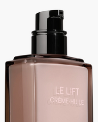 Chanel Le Lift Oil-in-Cream jar with 50ml size, featuring elegant packaging and luxurious cream visible inside.