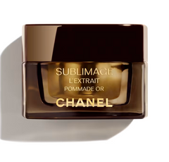 Chanel SubLimage L'Extrait Pommade Or beauty product jar with gold accents and elegant packaging.