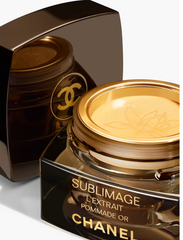 Chanel Sublimage L'Extrait Pommade Or beauty product in elegant jar with gold accents, showcasing luxurious skincare packaging.