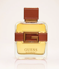 Guess Iconic for Men Eau de Parfum 100ml bottle with sleek design, showcasing the fragrance's elegant packaging and branding.