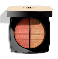 Chanel Les Beiges Healthy Golden Glow Powder in Soleil Couchant, a luxurious bronzer and highlighter for radiant skin.