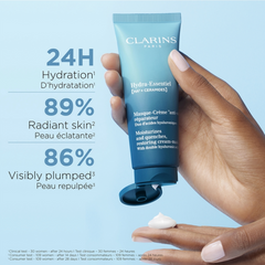 Clarins Hydra-Essentiel Moisturizing Cream Mask in 75ml jar, fresh and unopened, showing the product container with label.