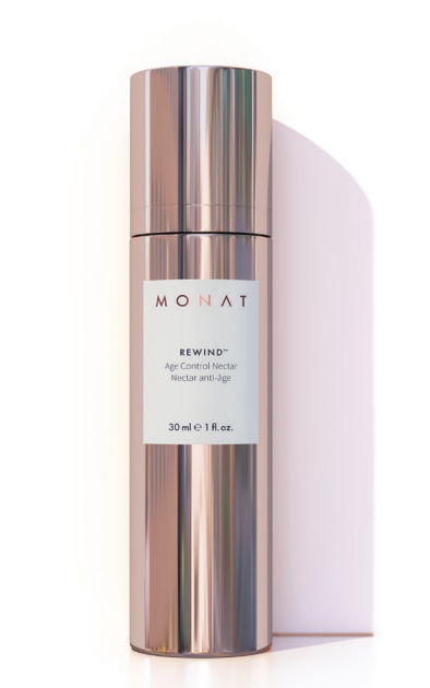 Monat Rewind Nectar Anti-Age Serum 30ml bottle, featuring sleek packaging and dropper applicator, designed for youthful skin.