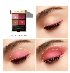 Guerlain Ombres G Quad eyeshadow palette in shade 888 Regarde Moi with four neutral and shimmer eye color pans.
