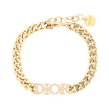 Dior Dior Revolution Gold Plated Crystal Chain Bracelet